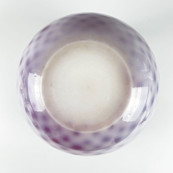 Vintage Kanawha Glass Round Vase Ruby Red Satin Opalescent Diamond Optic Quilt - Picture 2 of 6